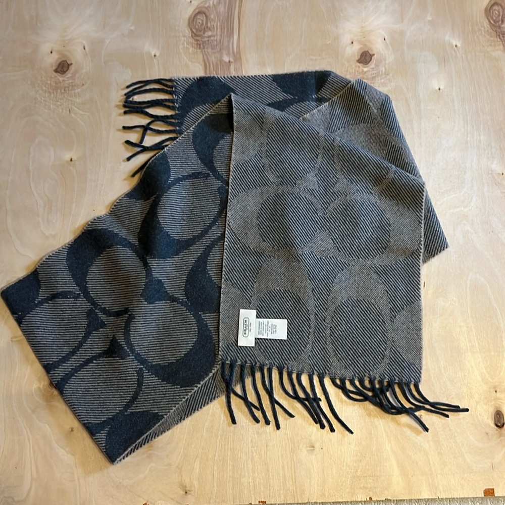 COACH Signature Logo Reversible Scarf
